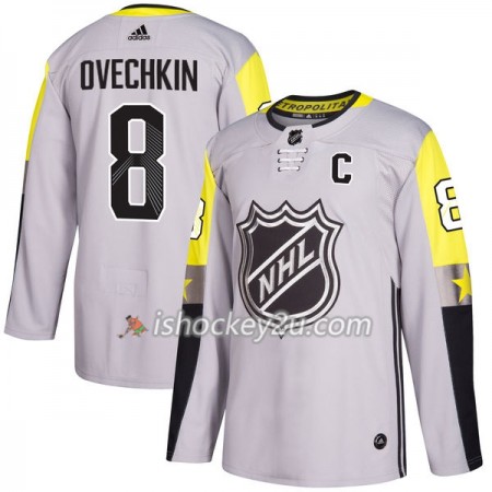 Mænd Washington Capitals Trøje Alexander Ovechkin 8 2018 NHL All-Star Metro Division Adidas Grå Authentic